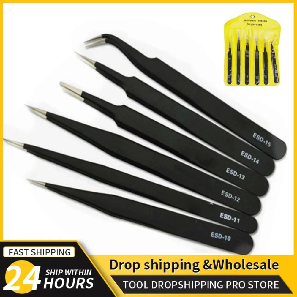 Electronics Repair Tools - 6 pz Pinzette di Precisione Set